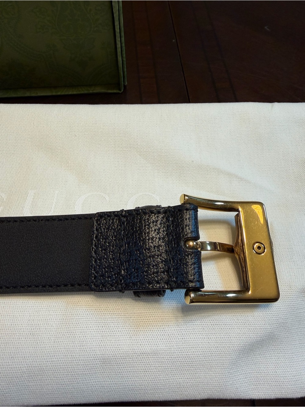 New Gucci Bamboo Logo Belt Size 48 / 120 cm Fits a Waist 44 - 48 - Picture 12 of 13